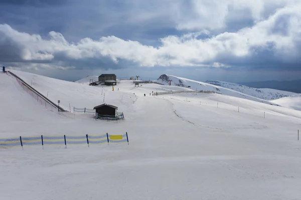 Domaine Skiable Montagne Roumanie Scène Hivernale — Photo