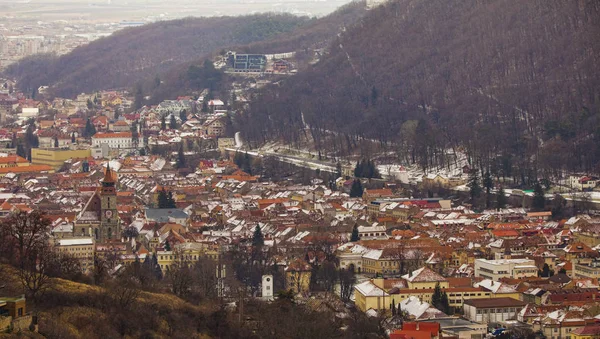 Czarny Kościół Brasov Starego Miasta Transylwania Rumunia — Zdjęcie stockowe