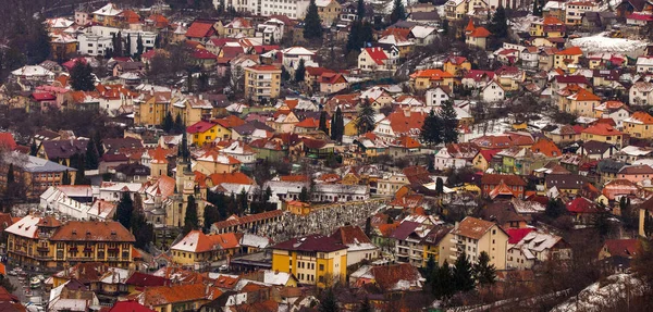 Brasovské Staré Město Letecký Výhled Rumunsko — Stock fotografie