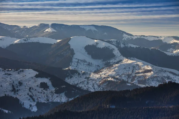 Montagne Bistritei Roumanie Paysage Hivernal — Photo