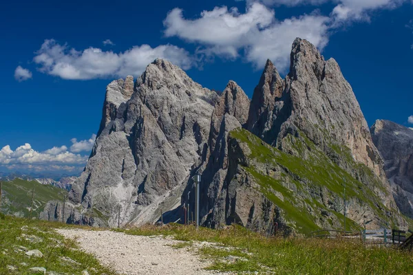Pico Montaña Alpina Italia Alpes Seceda Odle Dolomitas — Foto de Stock