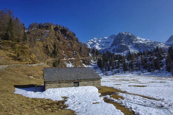 House Stone Roof Alps Italy — Stock Photo, Image