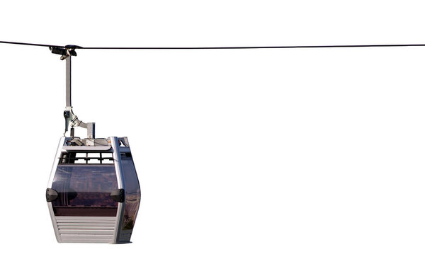 cable car for aerial transportation of tourists. isolated on white