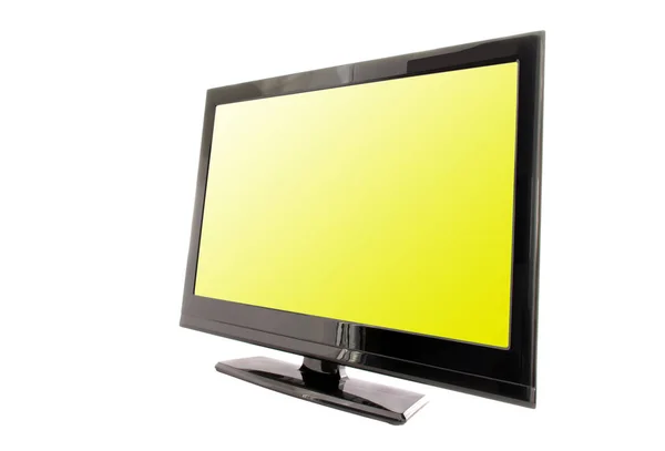 Fernseher Oder Monitor Mit Gelbem Bildschirm — Stockfoto