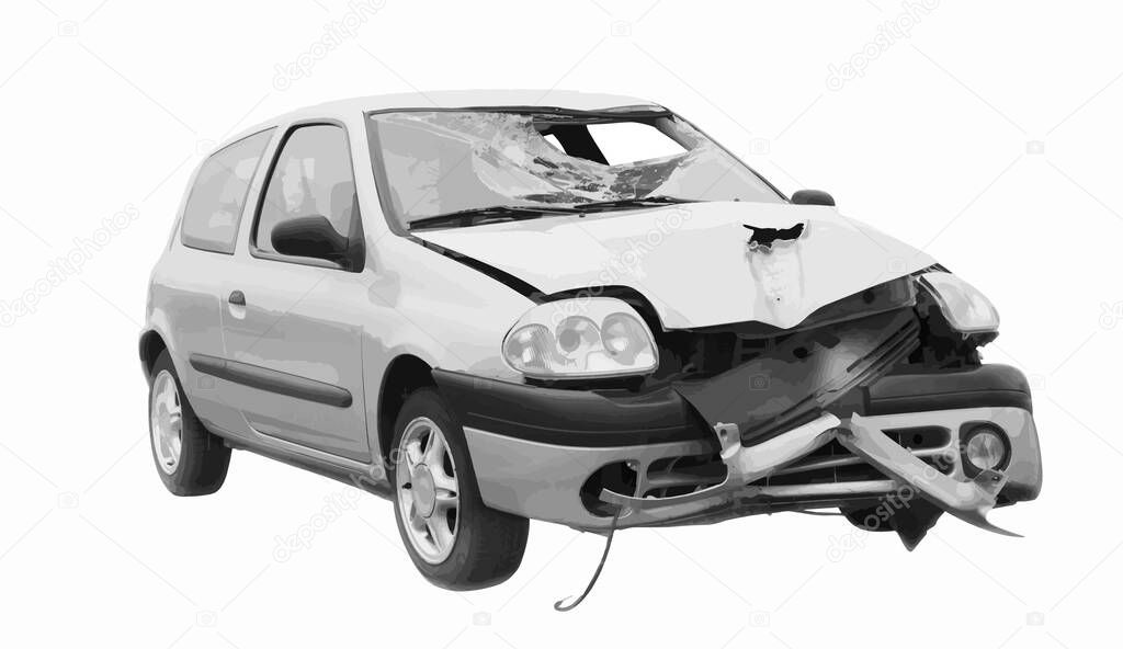 vector illustration of car accident
