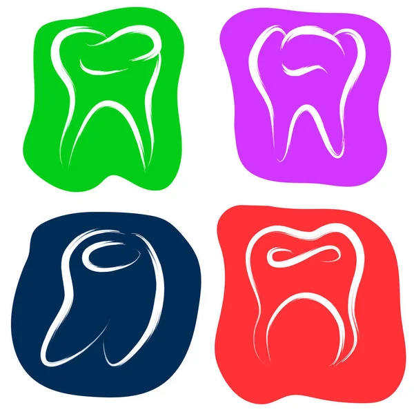 Conjunto Dentes Ilustração Abstrata Conceito Odontológico — Vetor de Stock