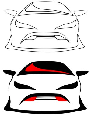 çizimde modern araba vektörü