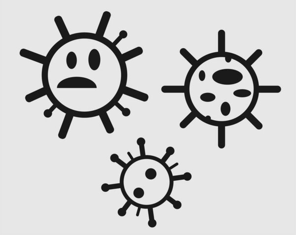простые вирусные иконки, векторная иллюстрация
