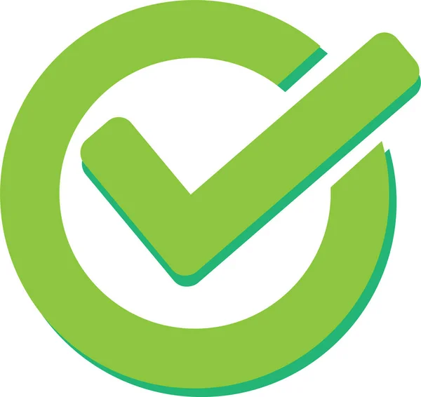 Signo Marca Verificación Verde Vector — Vector de stock