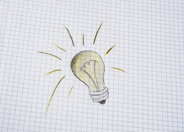 Hand Drawn Light Bulb Paper — Stock Photo, Image