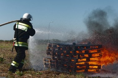 Gösteri yangın söndürme, Rostov-on-Don, Rusya, 19 Eylül 2015