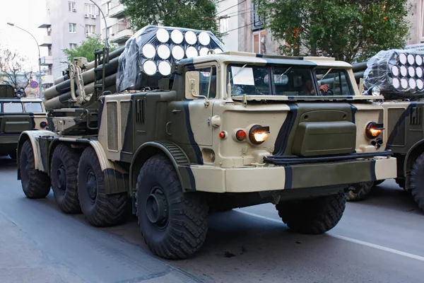 Multiple-fire system "Uragan", Rostov-on-Don, Russia, 6 maggio 2009 — Foto Stock