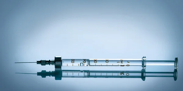 Medical syringe closeup — Stock Photo, Image