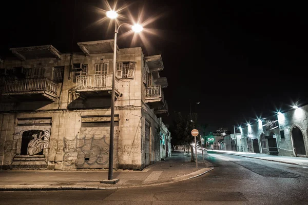 Nacht straten van de oude stad — Stockfoto