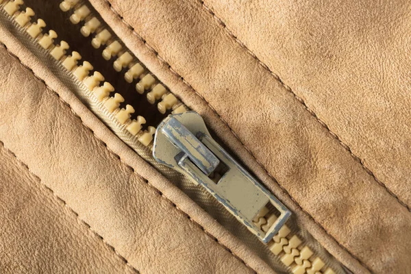 Texture of leather and zipper — Stock Photo, Image
