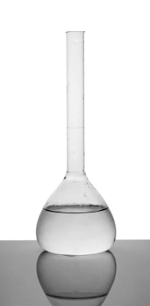 Chemical flask with liquid 