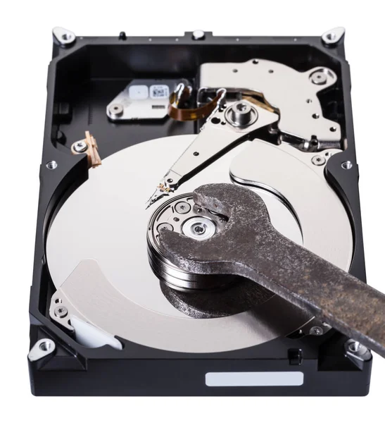 Computer hard disk and tool — Stock Photo, Image