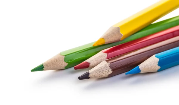 Färgpennor i trä närbild — Stockfoto