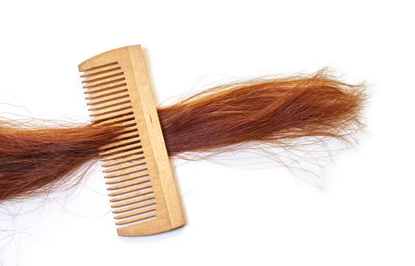 Perie de păr cu o încuietoare de păr — Fotografie, imagine de stoc