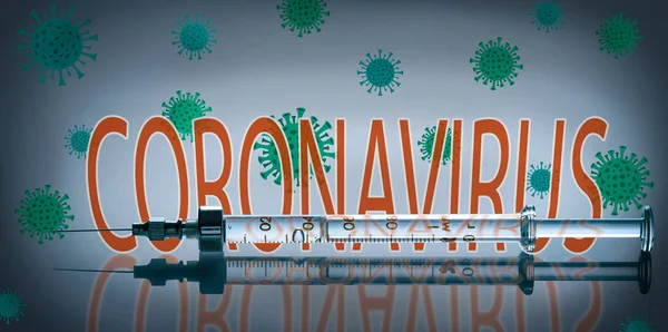 Vakcina Fecskendőben Injekció Coronavirus Betegség 2019 Covid Ncov 2019 Orvosi — Stock Fotó