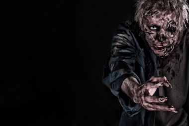 Kanlı korku beynini adamla zombie halloween 