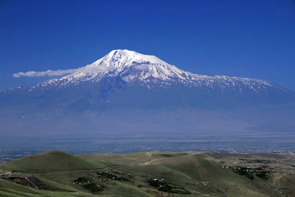 Ararat Hegy 137 Törökország Legmagasabb Csúcsa Kilátás Khor Virap Kolostorból — Stock Fotó