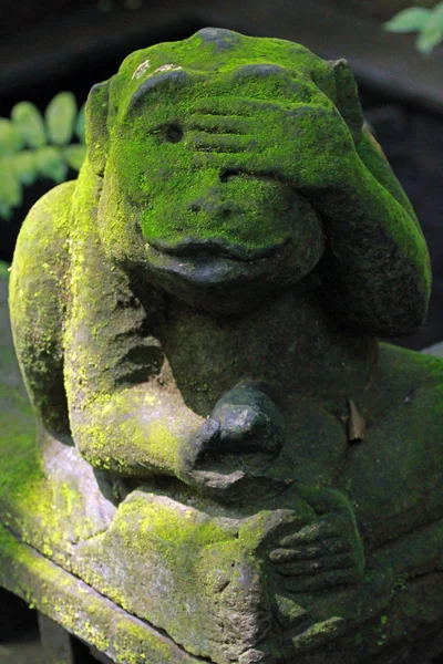 Esculturas Antiguas Ubud Monkey Forest Mandala Suci Wenara Wana Ubud — Foto de Stock