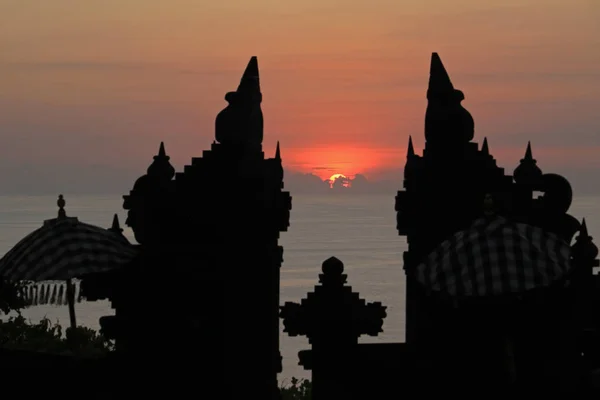 Ηλιοβασίλεμα Θέα Από Uluwatu Bukit Peninsula Μπαλί Ινδονησία — Φωτογραφία Αρχείου