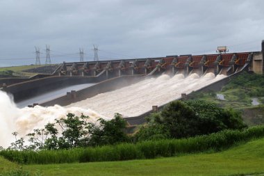 Itaipu Dam, on the Border of Brazil and Paraguay  clipart