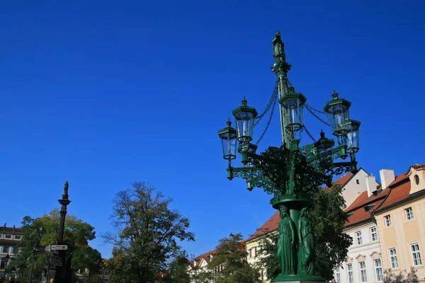 Lâmpada Rua Velha Praga República Checa — Fotografia de Stock