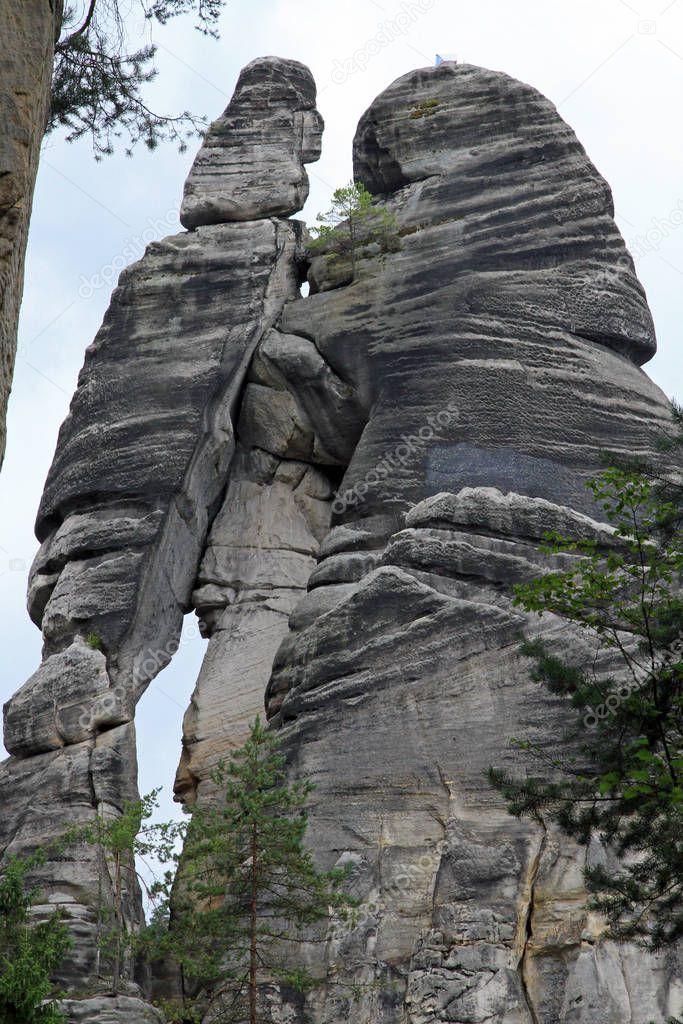 Rock formation called Lovers, Adrspach-Teplice Rocks, Czech Republic