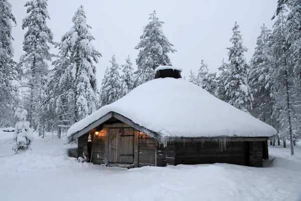 Pondok Tua Daerah Rovaniemi Lapland Finlandia — Stok Foto