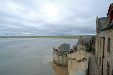 Kuzen Nehri, Mont Saint Michel 'den Manzara, Normandiya, Fransa