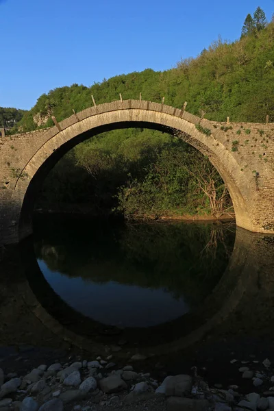 Stone Bridge Plakida Kalogeriko Zagori Epiro Grecia — Foto Stock