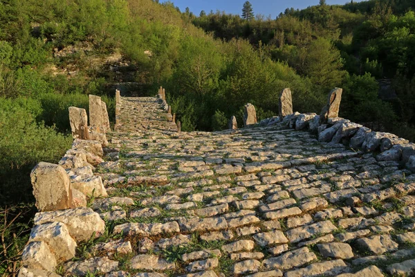 Puente Piedra Plakida Kalogeriko Zagori Epiro Grecia —  Fotos de Stock