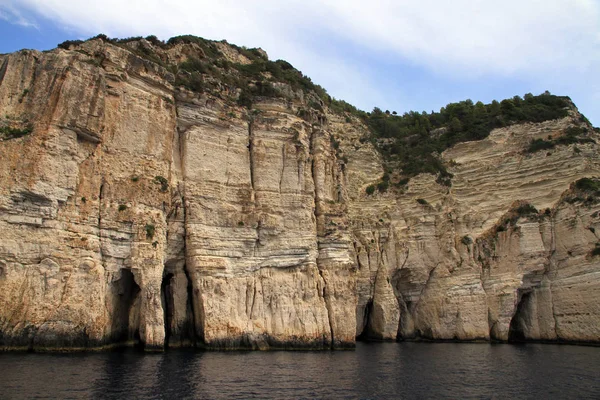 Скелі Морські Печери Острів Паксос Греція — стокове фото