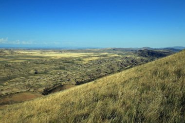 Azerbaycan Çölü, Gürcistan 'daki David Gareja manastır kompleksinden manzara