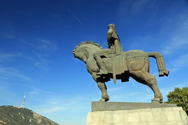 Άγαλμα Του Βασιλιά Vakhtang Gorgasal Τιφλίδα Γεωργία — Φωτογραφία Αρχείου