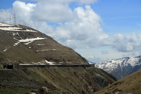 Montagnes Caucase Vue Route Militaire Géorgienne Géorgie — Photo