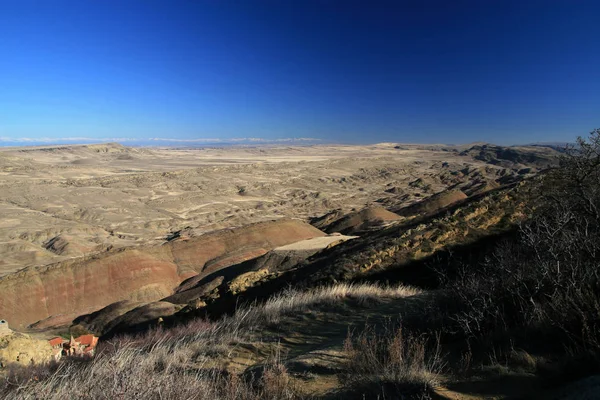 Deserto Azerbaijão Vista Complexo Mosteiro David Gareja Geórgia — Fotografia de Stock