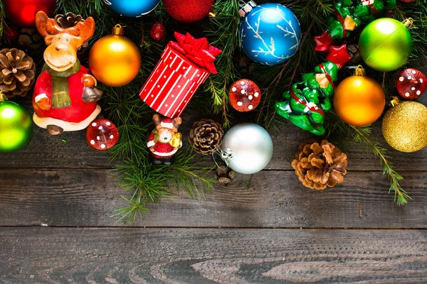 Vánoční přání s dekoracemi — Stock fotografie