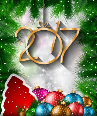 New Year Background, Greeting Card  clipart