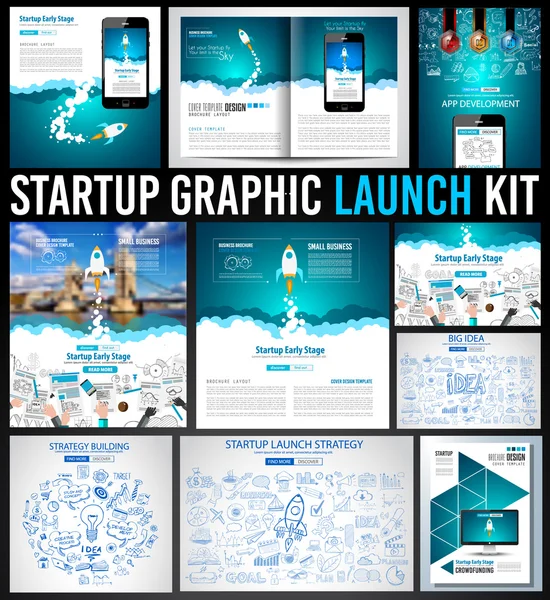 Kit de Lauch gráfico de inicio — Vector de stock