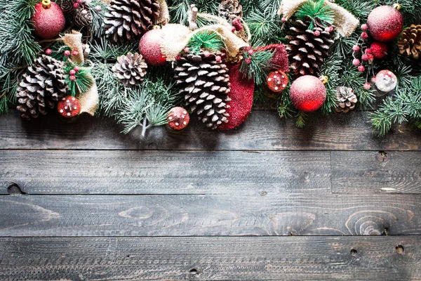 Renkli baubles ile Noel çerçeve — Stok fotoğraf