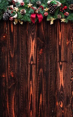 Renkli baubles ile Noel çerçeve