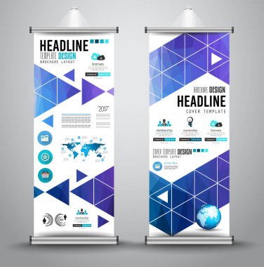 Advertisement roll up business flyers  clipart