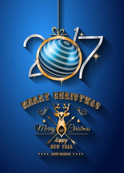 2017 新年あけましておめでとうございます背景 — ストックベクタ