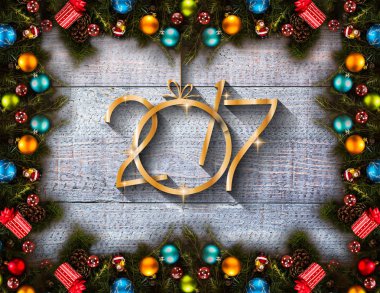 Mutlu yeni yıl Mevsimlik arka plan 