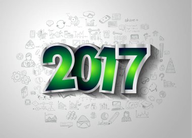 2017 mutlu yeni yıl için arka plan mevsimlik el ilanları