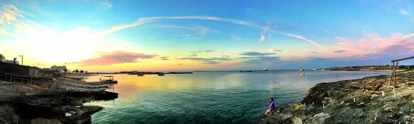 Pôr-do-sol feliz em Formentera — Fotografia de Stock